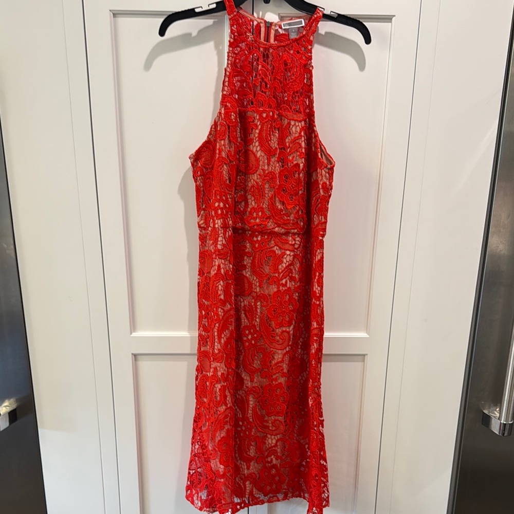 Elegant Red Lace Dress